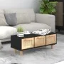 Mesa de centro madera contrachapada y de pino negro 80x40x30 cm de vidaXL, Mesas de centro - Ref: Foro24-345619, Precio: 98,3...