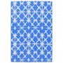 Alfombra de exterior ARAKIL azul y blanca 140x200 cm PP