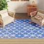 Alfombra de exterior ARAKIL azul y blanca 140x200 cm PP