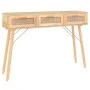 Solid pine wood console table natural rattan 105x30x75 cm by vidaXL, Side tables - Ref: Foro24-345629, Price: 136,80 €, Disco...