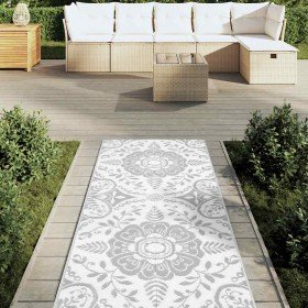 Alfombra de exterior PP ARAKIL gris claro 80x250cm