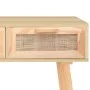 Solid pine wood console table natural rattan 105x30x75 cm by vidaXL, Side tables - Ref: Foro24-345629, Price: 136,80 €, Disco...