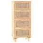 Braunes Sideboard aus massivem Kiefernholz und natürlichem Rattan 40x30x90 cm von vidaXL, Sideboards - Ref: Foro24-345644, Pr...
