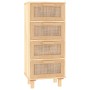 Brown solid pine wood and natural rattan sideboard 40x30x90 cm by vidaXL, Sideboards - Ref: Foro24-345644, Price: 153,03 €, D...
