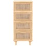 Brown solid pine wood and natural rattan sideboard 40x30x90 cm by vidaXL, Sideboards - Ref: Foro24-345644, Price: 153,03 €, D...