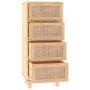 Brown solid pine wood and natural rattan sideboard 40x30x90 cm by vidaXL, Sideboards - Ref: Foro24-345644, Price: 153,03 €, D...