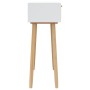 Solid pine wood console table white natural rattan 80x30x75cm by vidaXL, Side tables - Ref: Foro24-345624, Price: 106,42 €, D...