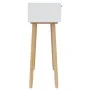 Solid pine wood console table white natural rattan 80x30x75cm by vidaXL, Side tables - Ref: Foro24-345624, Price: 104,37 €, D...