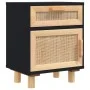 Nightstands 2 pcs solid wood black pine natural rattan by vidaXL, Nightstands - Ref: Foro24-345609, Price: 126,64 €, Discount: %