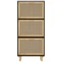 Schwarzer Schuhschrank aus Sperrholz und Naturrattan 52x25x115 cm. von vidaXL, Schuhregale und Schuhorganisatoren - Ref: Foro...