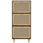 Zapatero madera contrachapada negro ratán natural 52x25x115 cm by vidaXL, Shoe racks and shoe organizers - Ref: Foro24-345649...