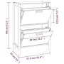 Mueble zapatero madera contrachapada blanco 57,5x33x80 cm de vidaXL, Zapateros y organizadores de calzado - Ref: Foro24-34568...