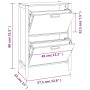 Schuhschrank weiß Sperrholz 57,5x33x80 cm von vidaXL, Schuhregale und Schuhorganisatoren - Ref: Foro24-345684, Preis: 71,79 €...