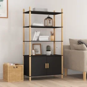 Hohe Anrichte schwarz Sperrholz 80x40x153 cm von vidaXL, Sideboards - Ref: Foro24-345703, Preis: 86,43 €, Rabatt: %
