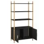 Aparador alto madera contrachapada negro 80x40x153 cm de vidaXL, Aparadores - Ref: Foro24-345703, Precio: 86,39 €, Descuento: %