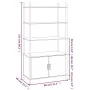 Aparador alto madera contrachapada negro 80x40x153 cm de vidaXL, Aparadores - Ref: Foro24-345703, Precio: 86,39 €, Descuento: %