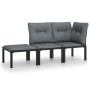 Gartenmöbel-Set 3-teilig aus schwarzem und grauem synthetischem Rattan von vidaXL, Gartensets - Ref: Foro24-3187740, Preis: 1...