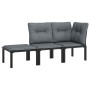 Gartenmöbel-Set 3-teilig aus schwarzem und grauem synthetischem Rattan von vidaXL, Gartensets - Ref: Foro24-3187740, Preis: 1...