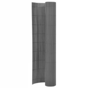 Valla de jardín de doble cara gris 90x400 cm