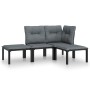 Garden furniture set 4 pieces black and gray synthetic rattan by vidaXL, Garden sets - Ref: Foro24-3187741, Price: 178,25 €, ...