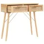 Solid pine wood console table natural brown rattan 80x30x75cm by vidaXL, Side tables - Ref: Foro24-345626, Price: 102,80 €, D...