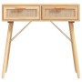 Konsolentisch aus massivem Kiefernholz, naturbraunes Rattan, 80 x 30 x 75 cm von vidaXL, Seitentische - Ref: Foro24-345626, P...