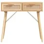 Solid pine wood console table natural brown rattan 80x30x75cm by vidaXL, Side tables - Ref: Foro24-345626, Price: 102,80 €, D...