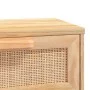 Solid pine wood console table natural brown rattan 80x30x75cm by vidaXL, Side tables - Ref: Foro24-345626, Price: 102,80 €, D...