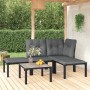 Gartenmöbel-Set 5-teilig aus schwarzem und grauem synthetischem Rattan von vidaXL, Gartensets - Ref: Foro24-3187742, Preis: 2...
