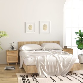 Mesitas de noche 2 uds madera maciza pino marrón ratán natural de vidaXL, Mesitas de noche - Ref: Foro24-345611, Precio: 154,...