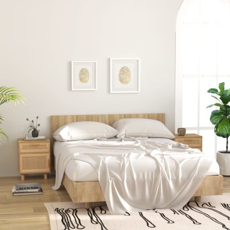 Nachttische 2 Stück aus massivem Kiefernholz, braunes Naturrattan von vidaXL, Nachttische - Ref: Foro24-345611, Preis: 154,01...