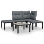 Gartenmöbel-Set 5-teilig aus schwarzem und grauem synthetischem Rattan von vidaXL, Gartensets - Ref: Foro24-3187742, Preis: 2...