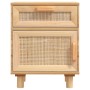 Nachttische 2 Stück aus massivem Kiefernholz, braunes Naturrattan von vidaXL, Nachttische - Ref: Foro24-345611, Preis: 154,01...