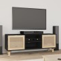 TV cabinet solid pine wood and natural rattan 105x30x40 cm by vidaXL, TV Furniture - Ref: Foro24-345616, Price: 92,92 €, Disc...