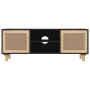 TV cabinet solid pine wood and natural rattan 105x30x40 cm by vidaXL, TV Furniture - Ref: Foro24-345616, Price: 92,92 €, Disc...