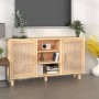Brown sideboard solid pine wood and natural rattan 105x30x60 cm by vidaXL, Sideboards - Ref: Foro24-345641, Price: 135,18 €, ...