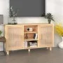 Brown sideboard solid pine wood and natural rattan 105x30x60 cm by vidaXL, Sideboards - Ref: Foro24-345641, Price: 149,24 €, ...