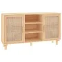 Brown sideboard solid pine wood and natural rattan 105x30x60 cm by vidaXL, Sideboards - Ref: Foro24-345641, Price: 149,24 €, ...