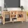 Brown sideboard solid pine wood and natural rattan 105x30x60 cm by vidaXL, Sideboards - Ref: Foro24-345641, Price: 149,24 €, ...