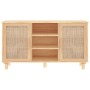 Brown sideboard solid pine wood and natural rattan 105x30x60 cm by vidaXL, Sideboards - Ref: Foro24-345641, Price: 135,18 €, ...