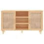 Brown sideboard solid pine wood and natural rattan 105x30x60 cm by vidaXL, Sideboards - Ref: Foro24-345641, Price: 149,24 €, ...