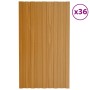 Panel de tejado acero galvanizado color madera 36 uds 80x45 cm