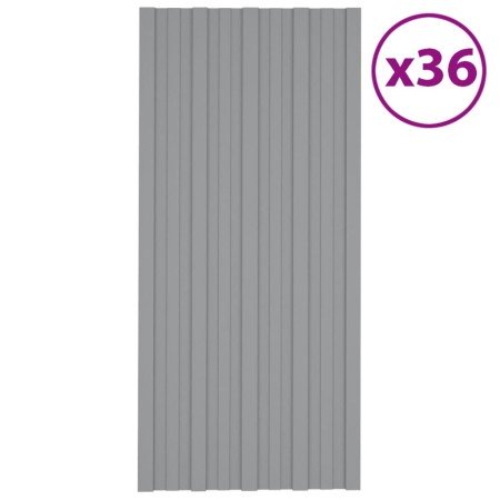 Panel para tejado acero galvanizado gris 36 unidades 100x45 cm en Techo | Comprar online en Foro24