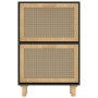 Black plywood shoe rack with natural rattan, 52x25x80 cm by vidaXL, Shoe racks and shoe organizers - Ref: Foro24-345646, Pric...