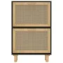 Schuhregal Sperrholz schwarz Natur Rattan 52x25x80 cm von vidaXL, Schuhregale und Schuhorganisatoren - Ref: Foro24-345646, Pr...