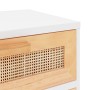 Nachttisch aus massivem weißem Kiefernholz und natürlichem Rattan von vidaXL, Nachttische - Ref: Foro24-345606, Preis: 75,53 ...