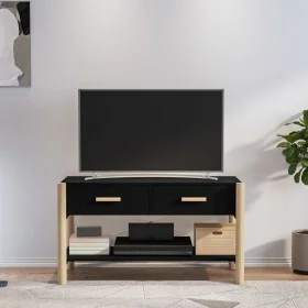 Schwarzer TV-Schrank aus Sperrholz, 82 x 38 x 45 cm von vidaXL, TV-Möbel - Ref: Foro24-345661, Preis: 49,61 €, Rabatt: %
