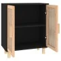 Black sideboard made of solid pine wood and natural rattan 60x30x70 cm by vidaXL, Sideboards - Ref: Foro24-345631, Price: 116...