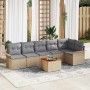 Conjunto de sofá de jardín 7 pcs Beige Poliratán