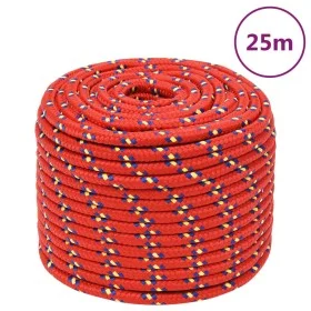 Rotes Polypropylen-Bootsseil 12 mm 25 m von vidaXL, Seile und Metallschnüre - Ref: Foro24-152405, Preis: 20,97 €, Rabatt: %